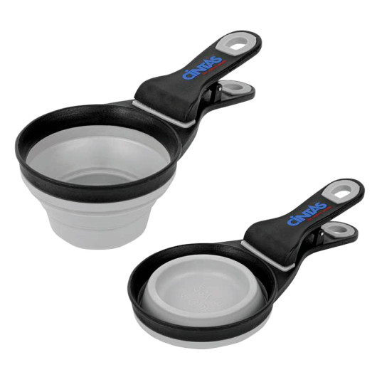 Collapsible Silicone Pet Food Scoop and Clips Main